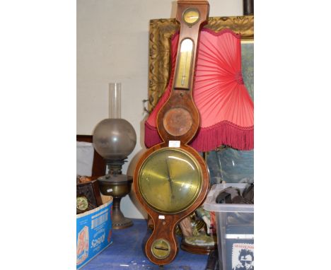 MAHOGANY COMBINATION BAROMETER THERMOMETER     