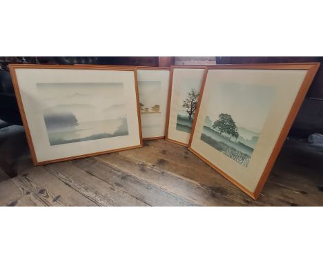 After Bob Sanders Country Cottage limited edition print 144/200 signed in pencil to border pine frame, 43 x 35cms others incl