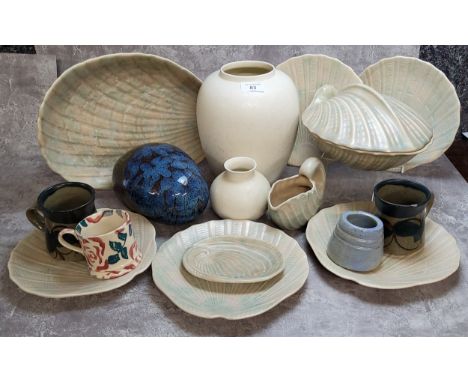 Studio Pottery - A Crich Pottery boulder; Emma Bridgewater coffee cup; Bernard Leech type mugs; various 20th century Shorter 