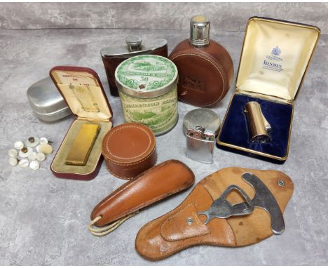 A Dunhill 'Rollagas' lighter, original box &amp; 'Directions' leaflet; a boxed Ronson 'Varaflame' lighter; a John Player &amp