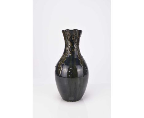 Sir Edmund Harry Elton - An Elton Ware (Clevedon Sunflower Pottery) A vase, circa 1890-1900, slip decorated with dark blue an