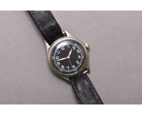 Bulova: A military issue wristwatch Model: A-11 Date: Circa 1944 Movement: 16 Jewel Cal.10AK CHS manual wind Dial: Black, whi