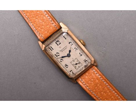 Bravington: A gentleman's 9ct gold wristwatch Model: Renown Date: Circa 1936 Movement: 16 jewel Cal.812 manual wind Dial: Sil