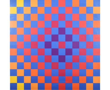 Op Art Composition with Squares, style of Hugh Demarco (1932-1995) screenprint, 76 x 76 cm, frame 87 x 87 cm