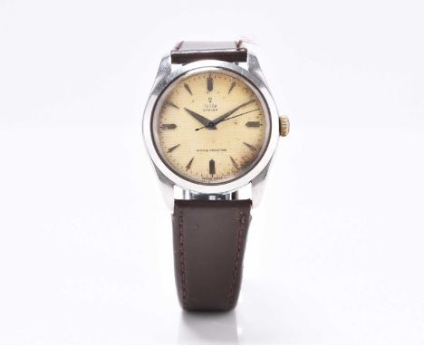 Tudor: A gentleman's stainless steel wristwatchModel: Oyster Reference: 7934Date: Circa 1954Movement: 17-jewel manual windDia