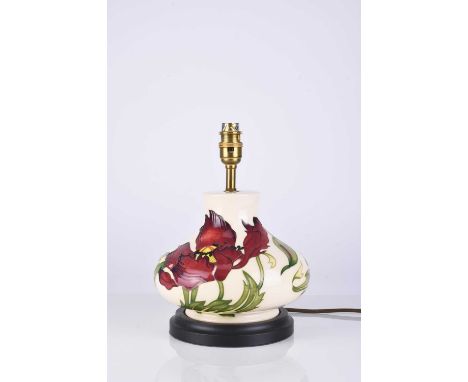 A Moorcroft 'Poppy' table lamp, of squat baluster form, height excluding fitting 19cm highCondition:1st quality, good conditi