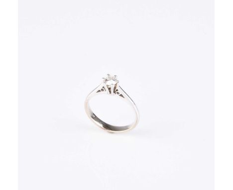 An 18ct white gold single stone brilliant cut diamond ring, ring size J, weight approx 2.4g