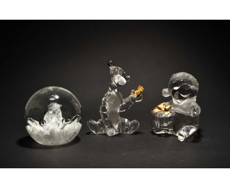 A collection of Swarovski Crystal in boxes, comprising a lamb (7474 000 004); Blowfish (7644 030 000); Seated Cat with metal 