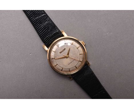 Bulova: A gentleman's 14ct gold wristwatchDate: Circa 1960Movement: 17 jewel Cal.BXW automaticDial: Silver, applied gilt bato