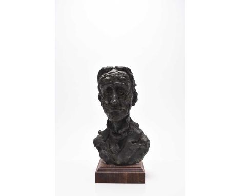 Chris Vine (Vinz) (20th Century) Bronze Sculptural Bust of comedian and musical theatre actor Dan Leno (1860-1904), signed, b