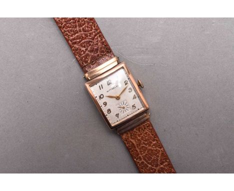 Wittnaur: A mid-size 14ct rose gold wristwatchDate: Circa 1940Movement: 17 jewel Cal.9WN manual windDial: Silver, applied gil