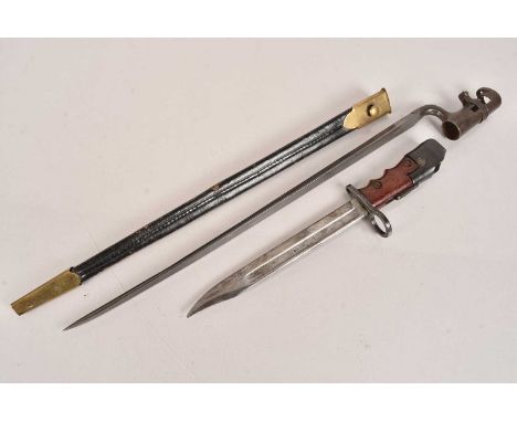 A No.7 MKI bayonet, together with a War Department issued socket bayonet and scabbard (2) no postage for this lot, we can sup