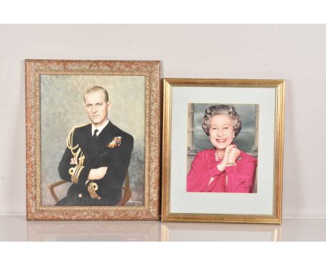 Queen Elizabeth II (1926-2022), the image of the Official 1992 Portrait that was originally taken by Terry O'Neill, together 