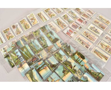International Views and Landmarks Themed Cigarette Card Sets (50),  all stored in plastic sleeves, mainly common sets, Ogdens