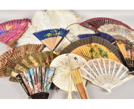 A group of 25 vintage Hand Fans, various designs and ages, including Paper, Silk and Lace examples, various conditions (25)