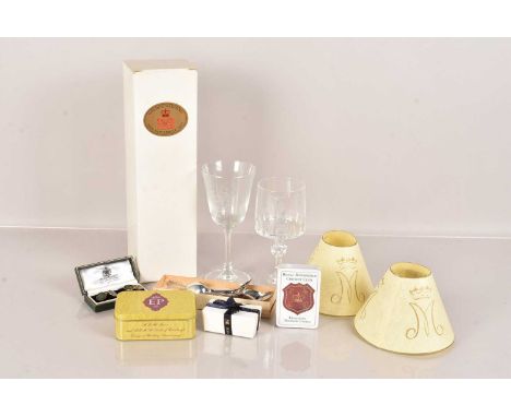 An assortment of Commemorative items, to include a Golden Wedding 1997 bottle of Moet &amp; Chandon, a 40th Anniversary Wine 