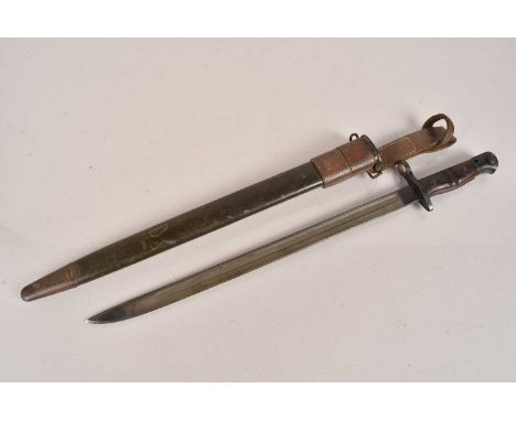 A US Remington 1917 Pattern Bayonet and Scabbard, the scabbard stamped Jewell 1918, the frog stamped with a broad arrow and n
