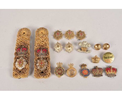 A pair of Life Guards Officer's Epaulettes, having bullion pips and crown, together with a selection of Life Guards/Grenadier