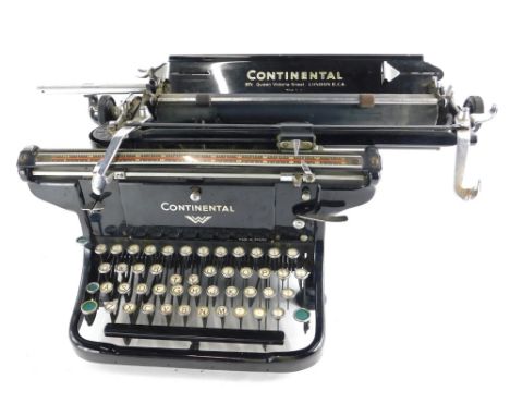 A Continental portable vintage typewriter, lacking case.