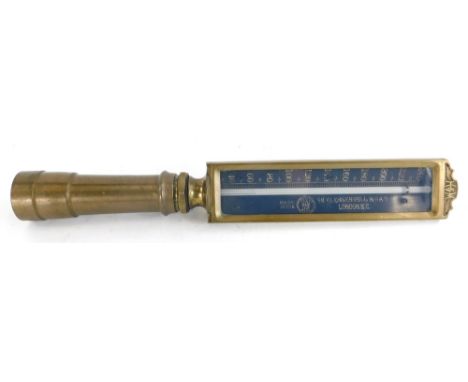 An American Hohman and Maurer steam engine or boiler thermometer, stamped 98 Clerkenwell Road, London, Made in USA, 45cm long