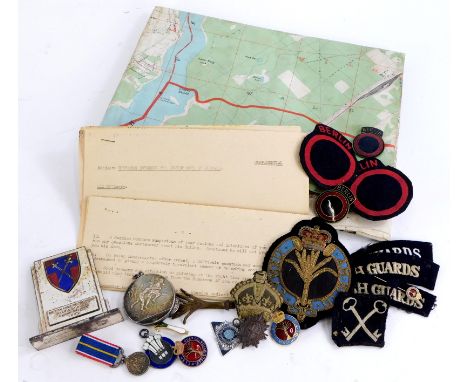 A collection of Welsh Guards military and sporting items,  for the British Army, inter Rugby Championships 1952, winners meda