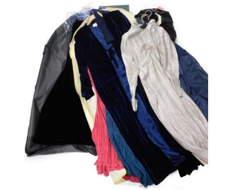 Vintage ladies clothing, to include a Concon Commerz Pravatsachen dress, a similar blue example, a blue velvet type dress sta