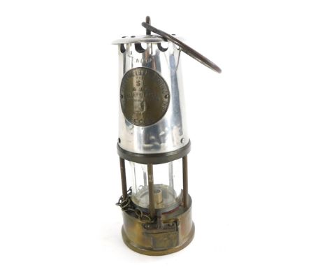 A Protectors miners lamp, type SL, stamped Cannock.