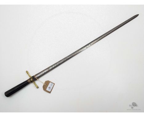 AN 18TH CENTURY FRENCH HUNTING SWORD, MARKED "1415", ELABORATE RUNNING WOLF.
We offer in-house international shipping for all