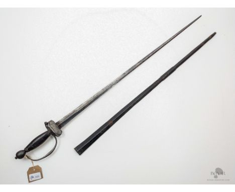AN 18TH CENTURY ENGLISH STEEL SMALLSWORD IN ITS LEATHER SCABBARD.
We offer in-house international shipping for all items - yo