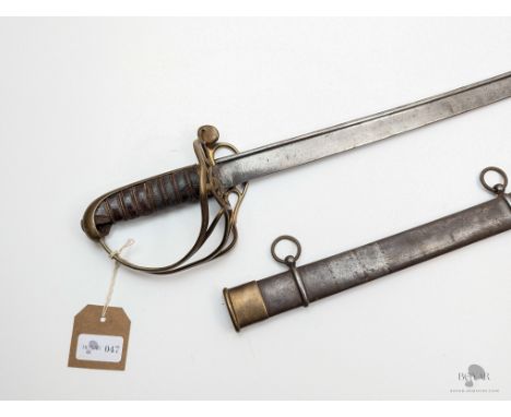 A VICTORIAN 1822 PATTERN INFANTRY OFFICER'S PIPEBACK SWORD BY R. MOLE, IN ITS STEEL SCABBARD.
We offer in-house international