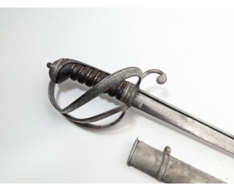 AN EARLY PIPEBACK 1821 PATTERN LIGHT CAVALRY OFFICER'S SWORD BY WOOLLEY, EAST INDIA
Replacement grip wire and pomme nut.
We o