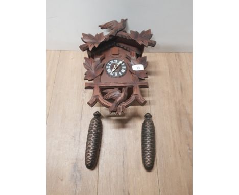 WEST GERMAN CUCKOO CLOCK WITH WEIGHTS