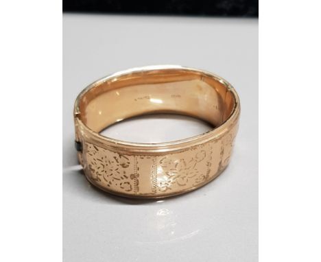 9CT GOLD METAL CORE BANGLE 39G GROSS