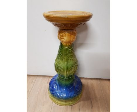 MULTI COLOURED CERAMIC PLANTER PEDESTAL BASE