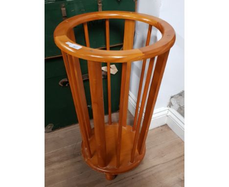 MODERN TEAK EFFECT STICK AND UMBRELLA STAND