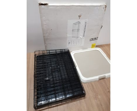 DOG CAGE AND PUPPY TRAINER PLUS BOXED EXTENDING FIREGUARD