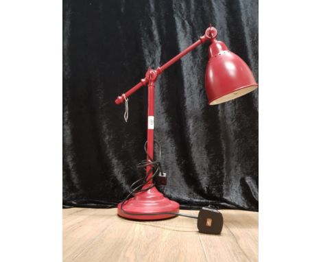 A RED RETRO DESK LAMP
