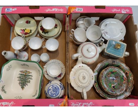 A mixed collection of items to include Royal Imperial part teaset, Spode christmas tree design bowl, highly decorated Royal D