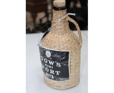 DOW'S RUBY PORT NO. 1
One bottle. No capacity or volume stated. In wicker cover. 