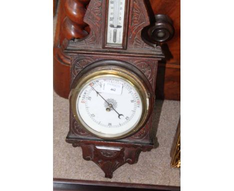 OAK BAROMETER
together with a mahogany butler's tray (2)