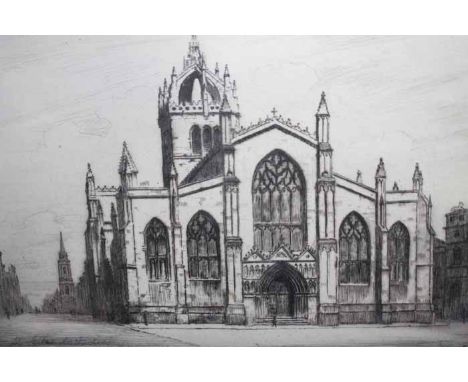 FIVE FRAMED ETCHINGS AND A SIGNED LITHOGRAPH BY ANNIE ROYAL (6)