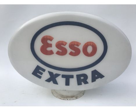 An Esso Extra glass petrol pump globe by Hailware.