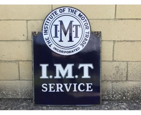 An Institute of The Motor Trade Service double sided enamel sign, 20 x 28 1/2".
