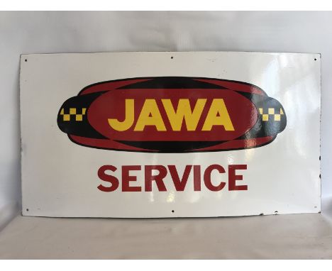 A reproduction Jawa Service rectangular enamel sign, 29 1/2 x 15 3/4".