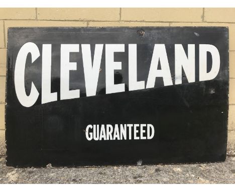 A Cleveland Guaranteed rectangular enamel sign, 48 x 30".