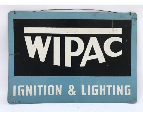 A Wipac Ignition and Lighting rectangular tin advertising sign, in good condition, 17 x 12".
