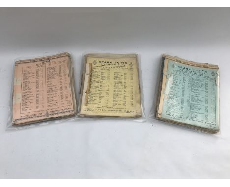 Three packets of Lucas spare parts leaflets.