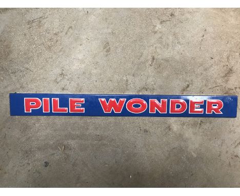 A shelf strip advertising Pile, Wonder.