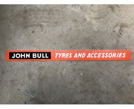 A John Bull Tyres and Accessories shelf strip, in very good condition.