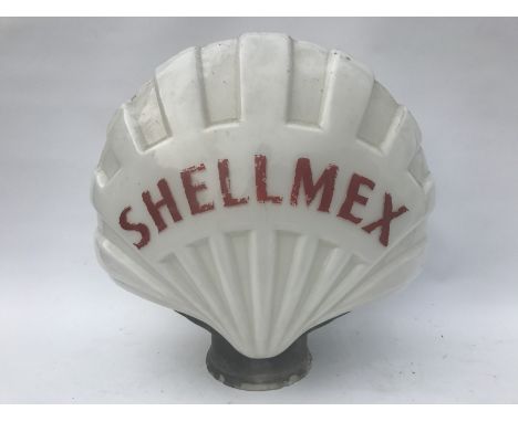 A Shellmex 'Fat Shell' glass petrol pump globe by Hailware.